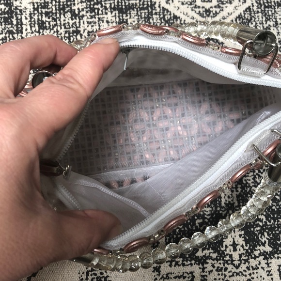 Focuiyn Vintage Beaded Handbag Purse Rosegold - Picture 6 of 8